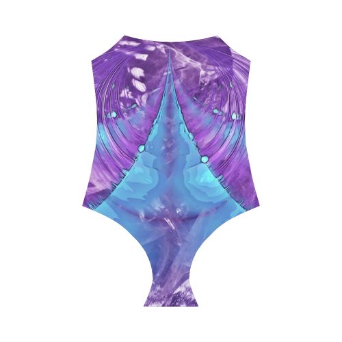 Abstract Fractal Painting - blue magenta pink Strap Swimsuit ( Model S05)
