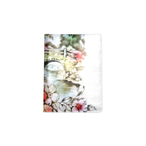 Vintage Home and Flower Garden with Bridge Custom NoteBook B5