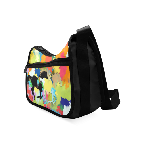 Horse Galloping out of Colorful Splash Crossbody Bags (Model 1616)