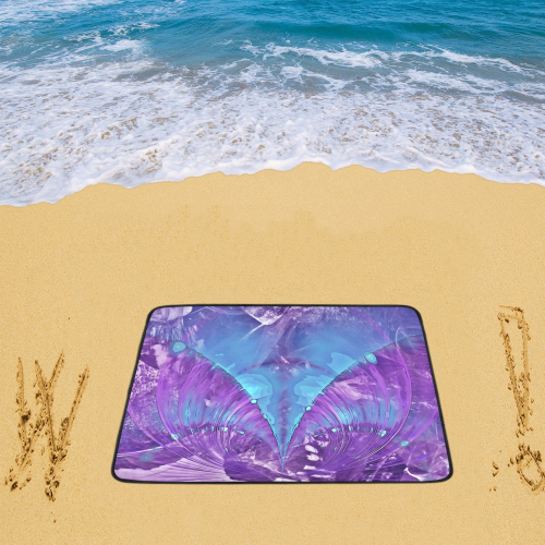 Abstract Fractal Painting - blue magenta pink Beach Mat 78"x 60"