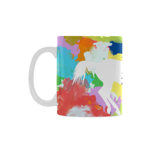 Horse Galloping out of Colorful Splash White Mug(11OZ)