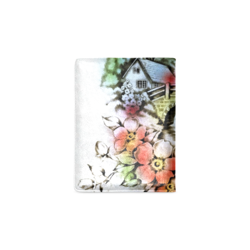 Vintage Home and Flower Garden with Bridge Custom NoteBook B5