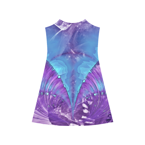 Abstract Fractal Painting - blue magenta pink Alcestis Slip Dress (Model D05)