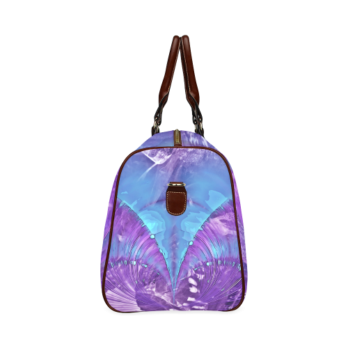 Abstract Fractal Painting - blue magenta pink Waterproof Travel Bag/Small (Model 1639)