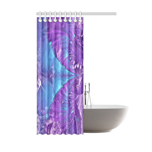 Abstract Fractal Painting - blue magenta pink Shower Curtain 48"x72"