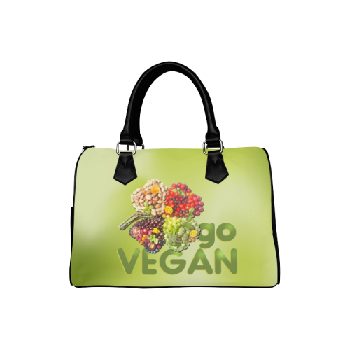 Go Vegan Clover Think Green Fruits Vegetables Boston Handbag (Model 1621)