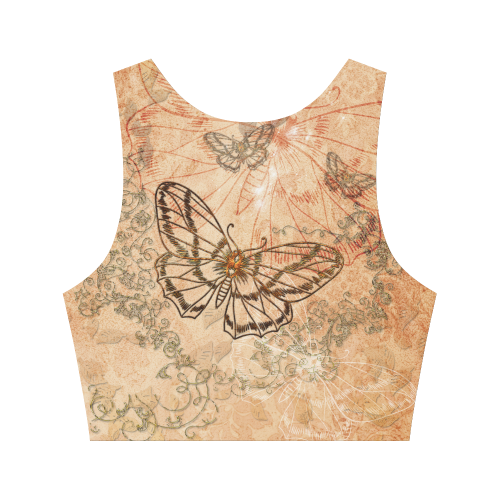 Wonderful butterflies Women's Crop Top (Model T42)