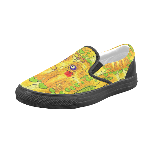 Mister Jellyfish the octopus with friend Men's Slip-on Canvas Shoes (Model 019)