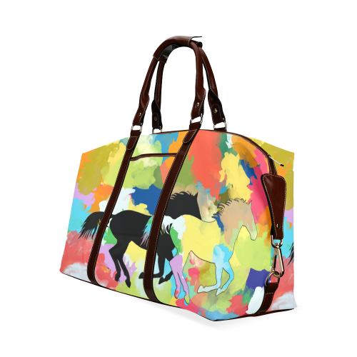 Horse Galloping out of Colorful Splash Classic Travel Bag (Model 1643)