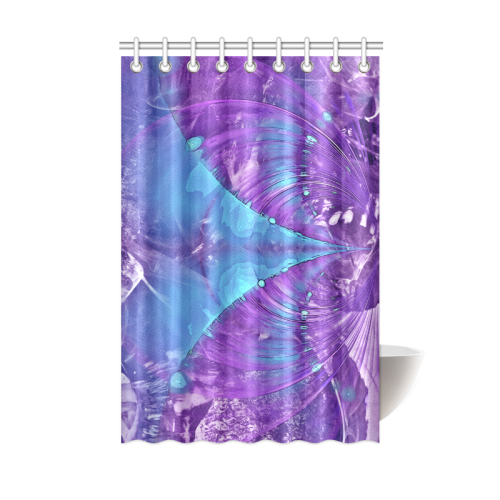 Abstract Fractal Painting - blue magenta pink Shower Curtain 48"x72"