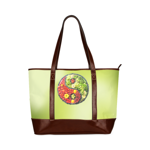 Yin Yang Vegan Fruits Vegetables Spirit Tote Handbag (Model 1642)