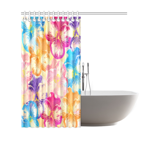 Pansy flowers Shower Curtain 69"x70"