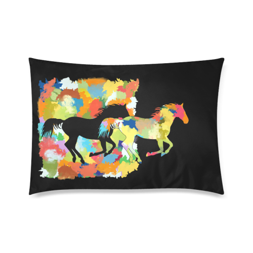 Horse  Shape Galloping out of Colorful Splash Custom Zippered Pillow Case 20"x30"(Twin Sides)