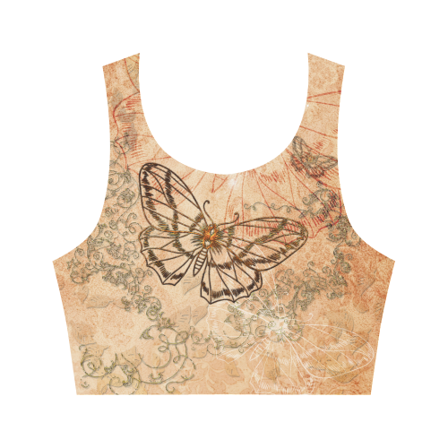 Wonderful butterflies Women's Crop Top (Model T42)