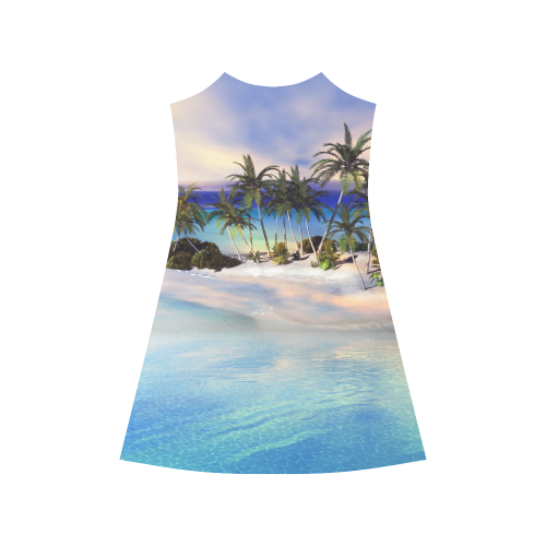 Wonderful view over the sea in the sunset Alcestis Slip Dress (Model D05)