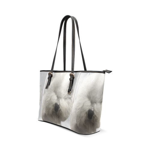 Fluff n Stuff-smoke Leather Tote Bag/Large (Model 1640)