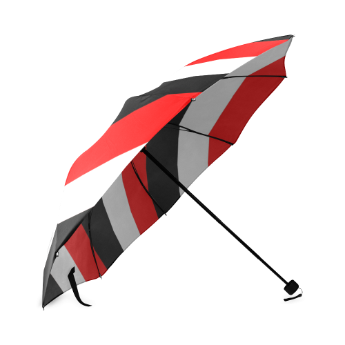 Red, White and Black Stripes Foldable Umbrella (Model U01)