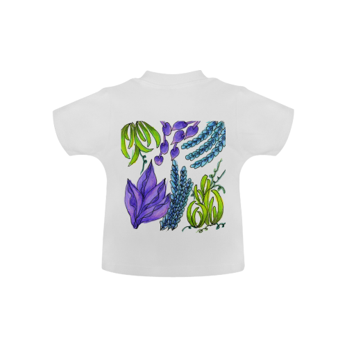 Purple Green Blue Flower Garden, Dancing Zendoodle Baby Classic T-Shirt (Model T30)