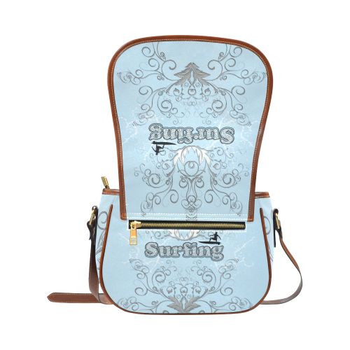 Surfboarder with decorative floral elements Saddle Bag/Small (Model 1649) Full Customization