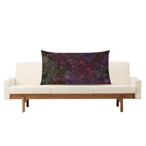 Psychedelic 3D Rose Rectangle Pillow Case 20"x36"(Twin Sides)