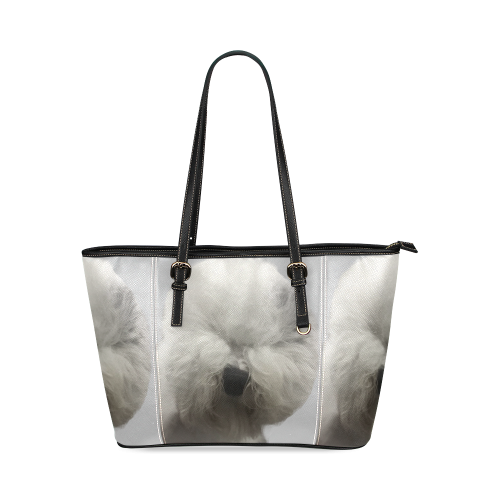 Fluff n Stuff-smoke Leather Tote Bag/Large (Model 1640)