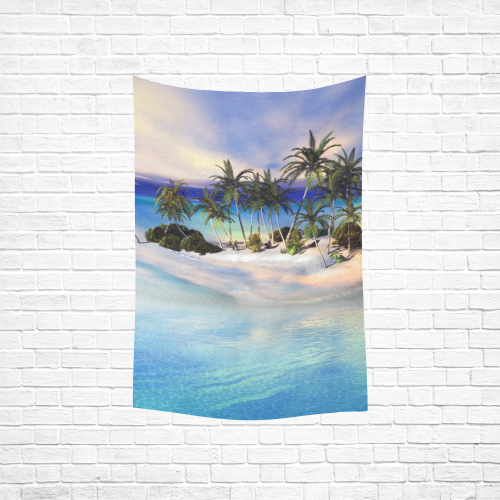 Wonderful view over the sea in the sunset Cotton Linen Wall Tapestry 40"x 60"