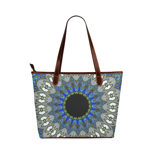 Stained Glass Kaleidoscope Mandala Abstract 7 Shoulder Tote Bag (Model 1646)