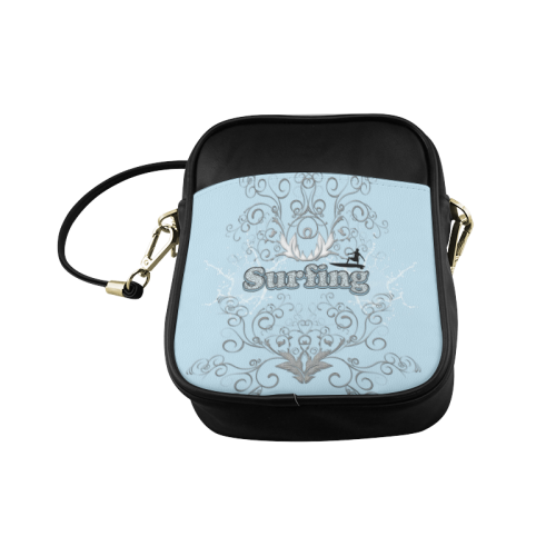 Surfboarder with decorative floral elements Sling Bag (Model 1627)