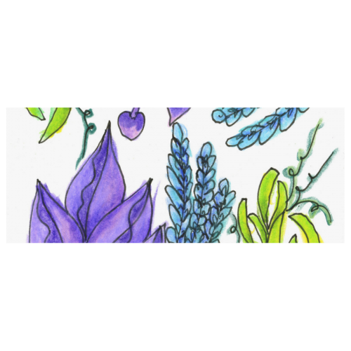 Purple Green Blue Flower Garden, Dancing Zendoodle White Mug(11OZ)