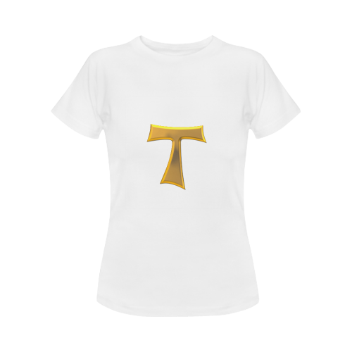 Catholic Christian Symbols Franciscan Tau Cross Women's Classic T-Shirt (Model T17）