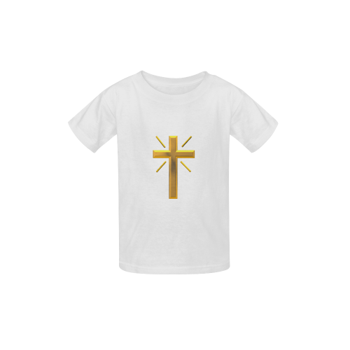Christian Symbols Golden Resurrection Cross Kid's  Classic T-shirt (Model T22)