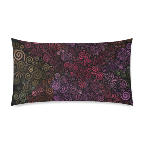 Psychedelic 3D Rose Rectangle Pillow Case 20"x36"(Twin Sides)