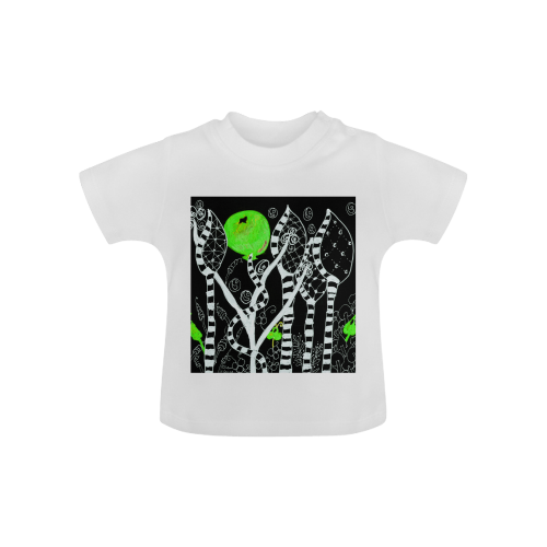 Green Balloon Zendoodle in Night Forest Garden Baby Classic T-Shirt (Model T30)