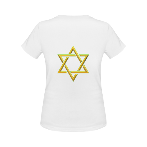 Judaism Symbols Golden Jewish Star of David Women's Classic T-Shirt (Model T17）