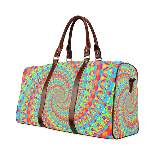 FLOWER POWER SPIRAL multicolored Waterproof Travel Bag/Large (Model 1639)