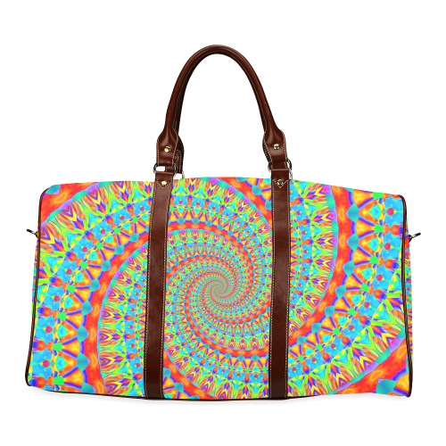 FLOWER POWER SPIRAL multicolored Waterproof Travel Bag/Large (Model 1639)