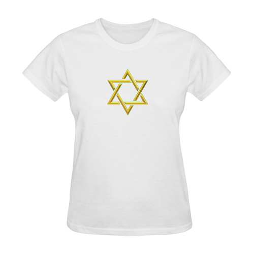 Judaism Symbols Golden Jewish Star of David Sunny Women's T-shirt (Model T05)