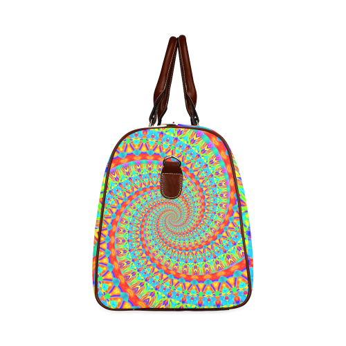 FLOWER POWER SPIRAL multicolored Waterproof Travel Bag/Large (Model 1639)