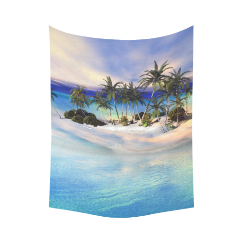 Wonderful view over the sea in the sunset Cotton Linen Wall Tapestry 60"x 80"