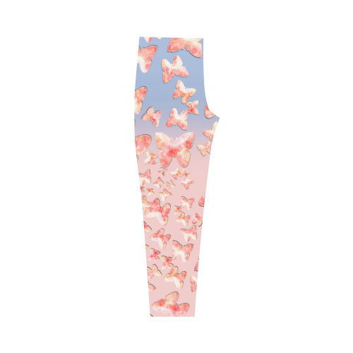 Pink Butterflies Capri Legging (Model L02)