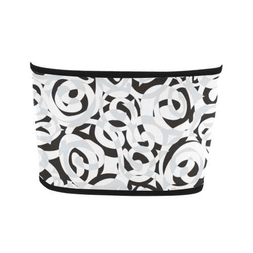 Black White Grey SPIRALS pattern ART Bandeau Top