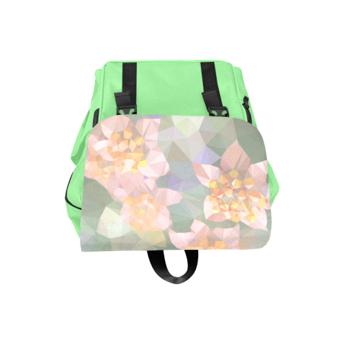 Low Poly Flowers on green Casual Shoulders Backpack (Model 1623)