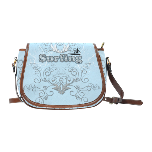 Surfboarder with decorative floral elements Saddle Bag/Small (Model 1649) Full Customization