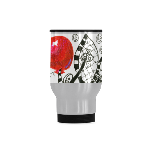 Red Balloon Zendoodle in Fanciful Forest Garden Travel Mug (Silver) (14 Oz)