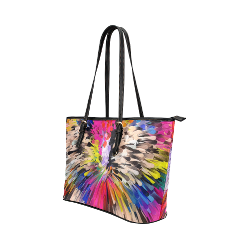 Art of Colors by ArtDream Leather Tote Bag/Large (Model 1651)