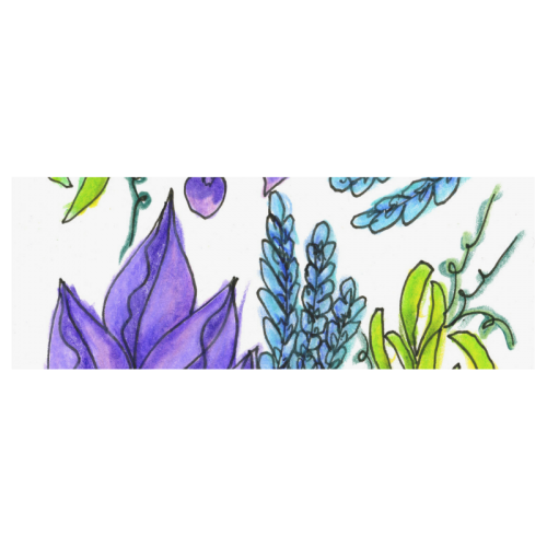 Purple Green Blue Flower Garden, Dancing Zendoodle Travel Mug (Silver) (14 Oz)