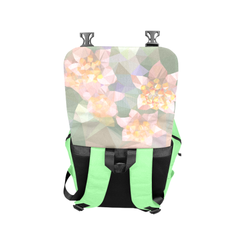 Low Poly Flowers on green Casual Shoulders Backpack (Model 1623)