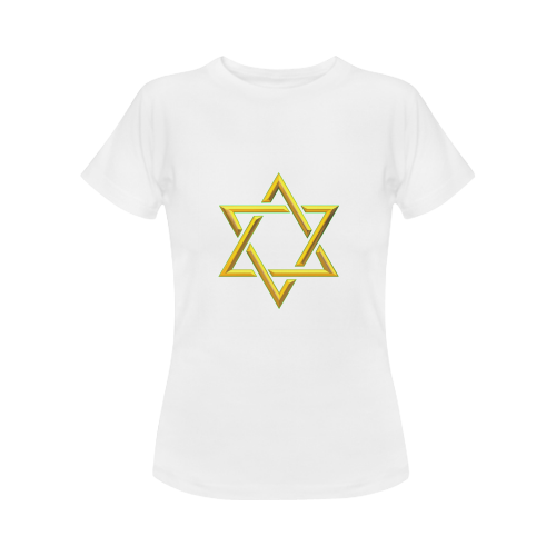 Judaism Symbols Golden Jewish Star of David Women's Classic T-Shirt (Model T17）