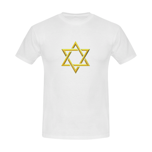 Judaism Symbols Golden Jewish Star of David Men's Slim Fit T-shirt (Model T13)