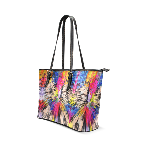 Art of Colors by ArtDream Leather Tote Bag/Large (Model 1640)